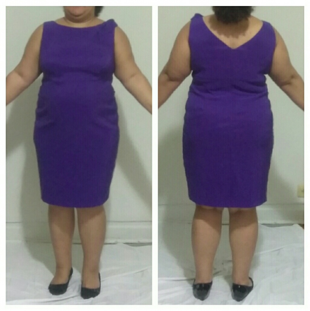 Purple Dress with shoulder detail